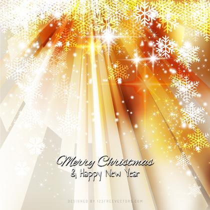 Light Orange Sparkles Christmas Background with Snowflakes