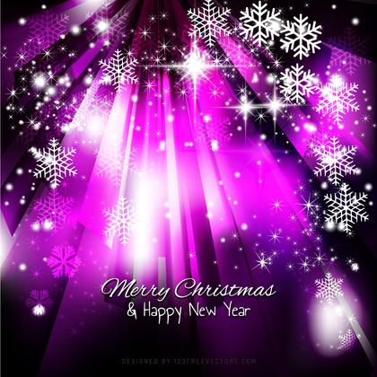 Merry Christmas and Happy New Year Dark Purple Background