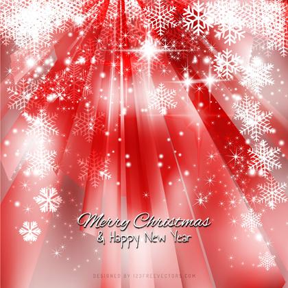 Light Red Sparkles Christmas Background with Snowflakes
