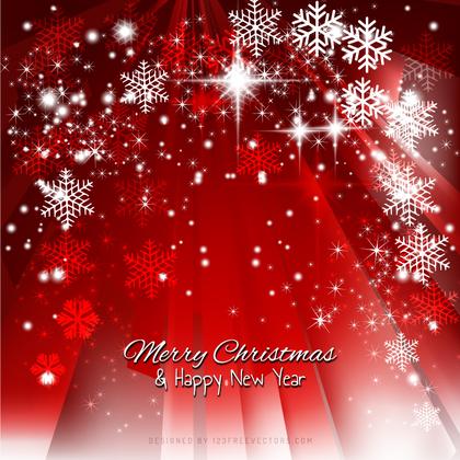 Red Sparkles Christmas Snowflake Background