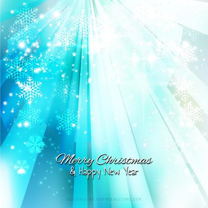 Light Turquoise Sparkles Christmas Background with Snowflakes