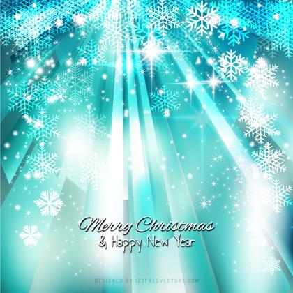 Turquoise Sparkles Christmas Snowflake Background Design