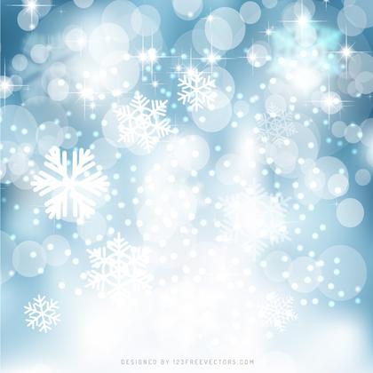 Light Blue Bokeh Christmas Lights Background Image