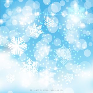 Blue Christmas Bokeh Lights Background Template
