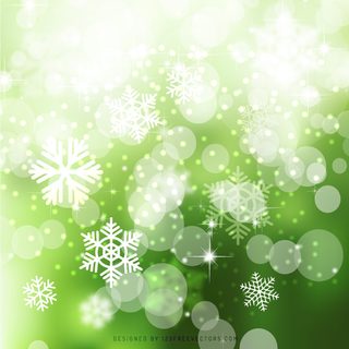 Green Christmas Bokeh Lights Background Image