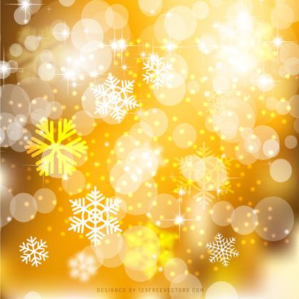 Orange Christmas Bokeh Lights Background Design