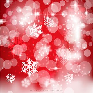 Red Christmas Bokeh Lights Background Template