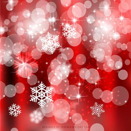 Red Christmas Bokeh Lights Background Template