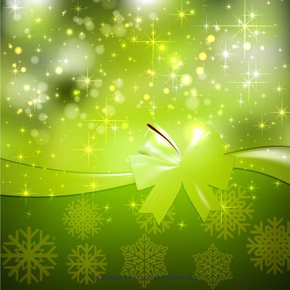 Green Christmas Bow Background Template