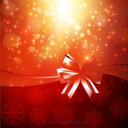 Red Yellow Christmas Background with Gift Bow