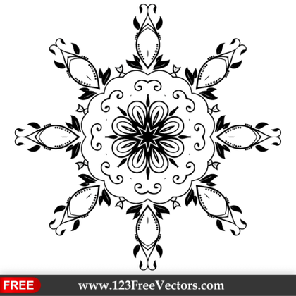 Vector Ornate Floral Decoration Design Element