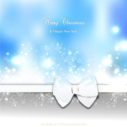 Light Blue Christmas Greeting Card Bow Background Image
