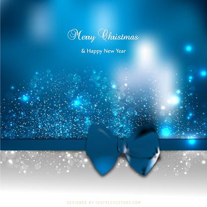 Dark Blue Christmas Greeting Card Bow Background Template