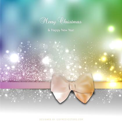 Colorful Christmas Greeting Card Bow Background Design