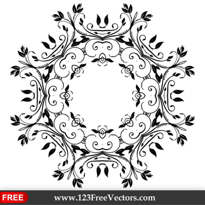 Vector Abstract Floral Decorative Element