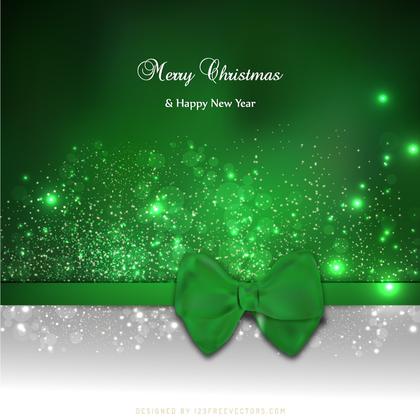 Green Christmas Greeting Card Bow Background Image
