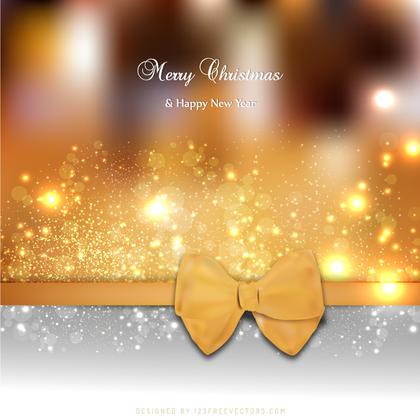 Dark Orange Christmas Card Background Template with Bow