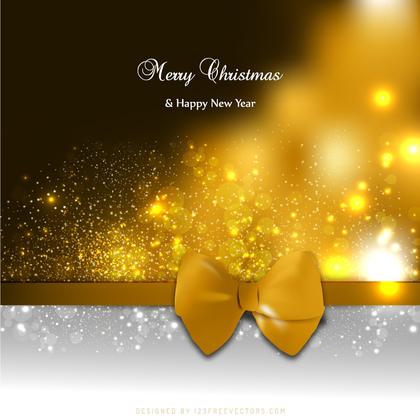 Dark Orange Christmas Greeting Card Bow Background