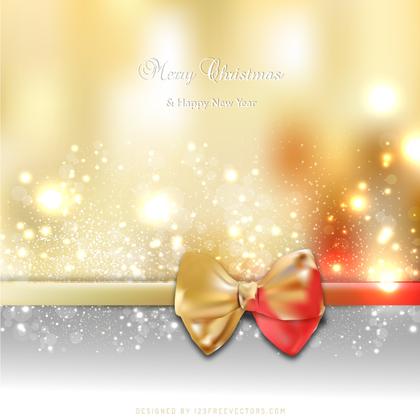 Orange Christmas Greeting Card Bow Background Design