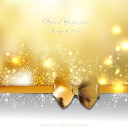 Orange Christmas Greeting Card Bow Background Template