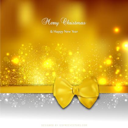 Orange Christmas Card Background Template with Bow