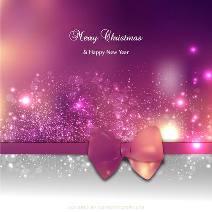 Pink Christmas Greeting Card Background with Bow