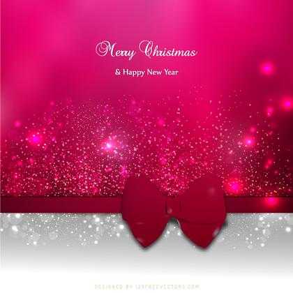 Ruby Pink Christmas Greeting Card Bow Background Template
