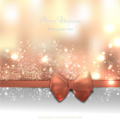 Red Beige Christmas Greeting Card Bow Background Image