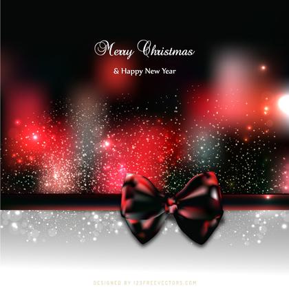 Red Black Christmas Greeting Card Bow Background Template