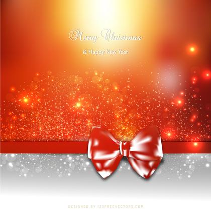 Red Yellow Christmas Greeting Card Bow Background Graphics