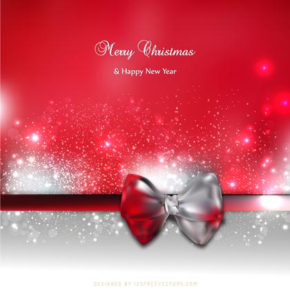 Red Holiday Greeting Card Background with Bow