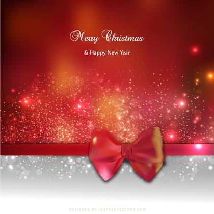 Red Christmas Greeting Card Background with Bow