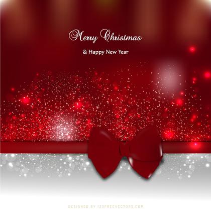 Red Christmas Greeting Card Bow Background Template