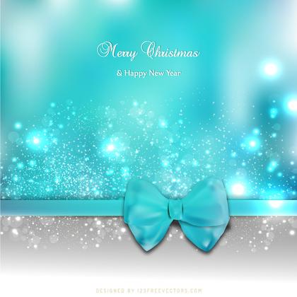 Turquoise Christmas Greeting Card Bow Background