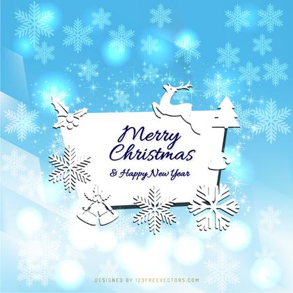 Merry Christmas and Happy New Year Greeting Card Template