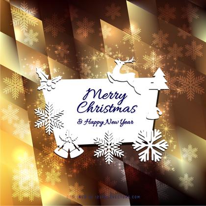 Merry Christmas and Happy New Year Greeting Card Template