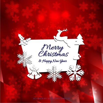 Merry Christmas and Happy New Year Greeting Card Template