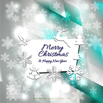 Merry Christmas and Happy New Year Greeting Card Template