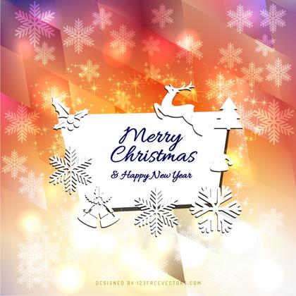 Merry Christmas and Happy New Year Card Background Template
