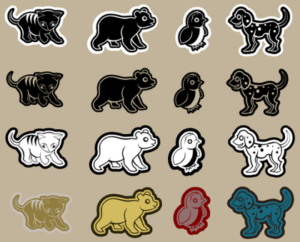 Die Cut Animals Vector