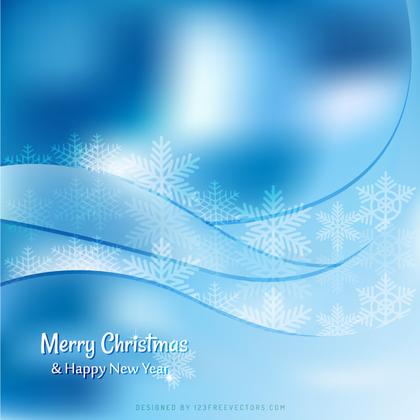 Merry Christmas and Happy New Year Blue Background