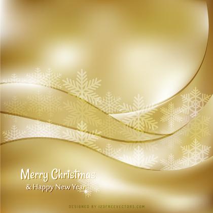 Gold Christmas Background with Snowflakes