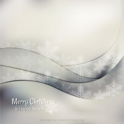 Gray Christmas Background with Snowflakes