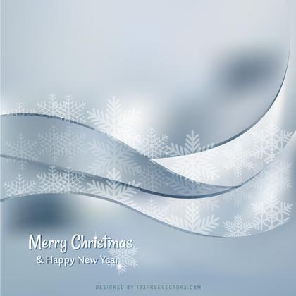 Merry Christmas Gray Background with Snowflakes