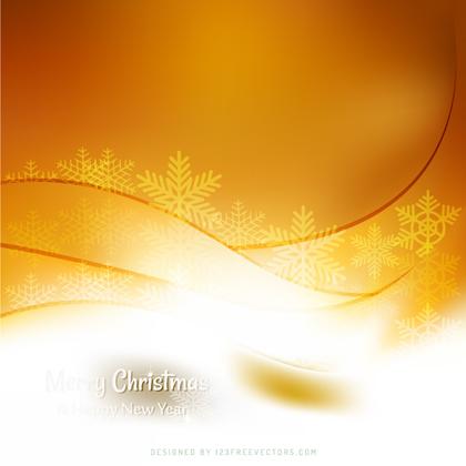 White Orange Christmas Background with Snowflakes
