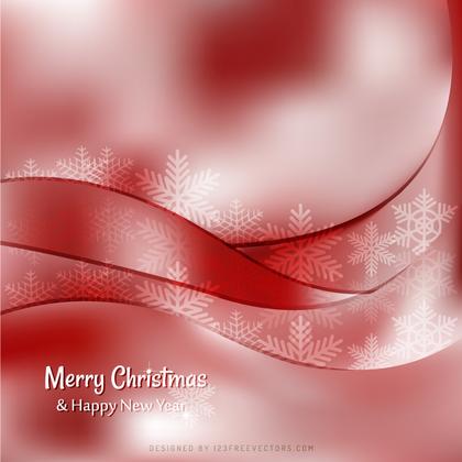 Merry Christmas Light Red Background with Snowflakes