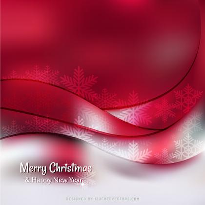 Red Christmas Background with Snowflakes