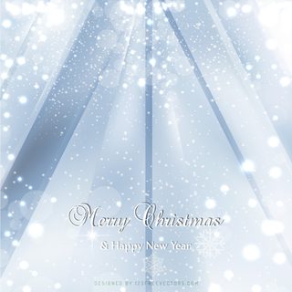 Merry Christmas and Happy New Year Light Blue Background
