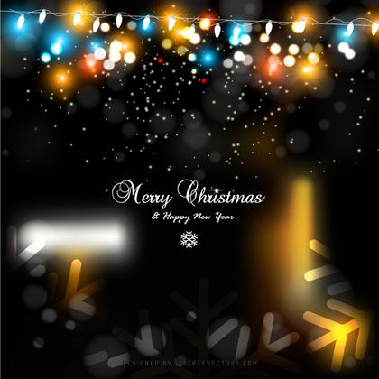Dark Color Christmas Lights Background Design