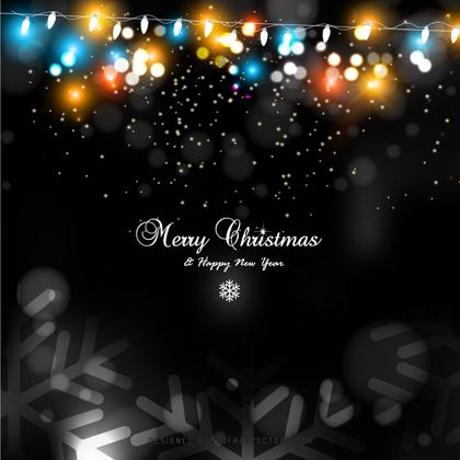 Black Christmas Lights Background Template
